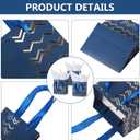 Tenare 12 Pcs Small Gift Bags Mini Metallic Paper Bag Bulk Tiny with Handle Tissue Paper for Gift Wrap Father's Day Birthday Grad Graduation Party(7 x 4 x 9 Inch,Navy Blue Gold)