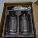 Molimoli Oil and Vinegar Dispenser with Metal Pour Spout, Weighted Pourer, Glass Bottle Dispenser for Kitchen, Olive Oil Cruet, Glass Olive Oil Bottle | 350ml, Set of 2 (Silver)