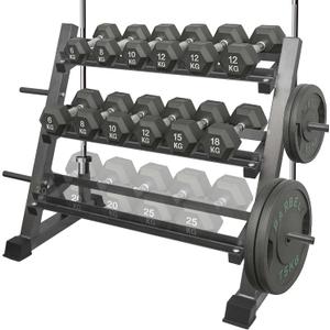 3 Tier Multifunctional Dumbbells Weights Barbells Rack, 1100 lbs Weight Capacity (Rack Only)