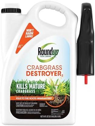 Roundup for Lawns Crabgrass Destroyer2, Tough Weed Killer, Kills Crabgrass, Foxtail, Goosegrass, 64 oz.