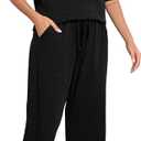 Pajamas for Women Set 2 Piece Short Sleeve Lounge Sets Soft Pjs and Long Pajama Pants Casual Loungewear Sleepwear