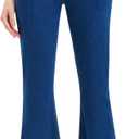 Women's High Waisted Tummy Control Flare Jeans Stretchy Pull On Wide Leg Denim Pants (Medium, Middle Blue)