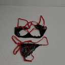 Lilosy Sexy Underwire Floral Lace Sheer Lingerie Set for Women See Through Bra and Panty 2 Piece (Large, Black Red)
