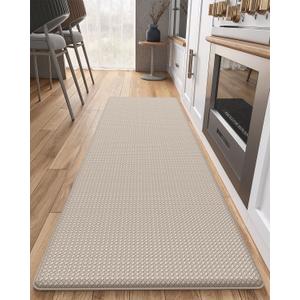 Color & Geometry Anti Fatigue Cushion Kitchen Mat for Floor - 17"x59",Easy Clean, Water & Oil Proof, Anti Slip, Foam Rubber Runner Rug for Front Sink Comfort Standing, Dark Beige