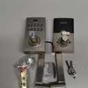 Kwikset SmartCode 917 Keypad Keyless Entry Contemporary Residential Electronic Lever Lock Deadbolt Alternative with Halifax Door Lever and SmartKey Security, Satin Nickel