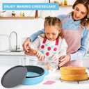 8.7 In Springform Pan, Round Leakproof Nonstick Removable Bottom Cheesecake Pan, Baking Silicone cake pans Protector with 50PCS Parchment Paper