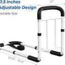 Bed Rails for Elderly Adults - ASTM Approved Adjustable Bed Cane with Non-Slip Ergonomic Handle & Storage Pocket, Bed Railings for Seniors Hold up to 350 LBS, Tool-Free
