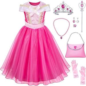 Pink Princess Costume Dress for Girls - Sleeping Beauty Dress with Accessories
