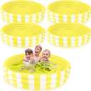 VioraWhite 4 Pack Inflatable Kiddie Pool for Toddlers 48''x 10'' Yellow Blow up Kids Swimming Pool Small 3 Rings Round Baby Pools for Indoor Outdoor Water Game Play Center