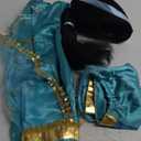 Girls Jasmine Arabian Princess Cosplay Costume with Wig - Halloween Party Dress Up for Kids (120(4-5T))