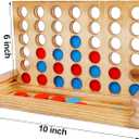 Glintoper Tic Tac Toe & 4 in a Row Tables Game Set, Classic Board Line Up 4 for Living Room Rustic Table Decor and Use as Game Top Wood Guest Room Decor Strategy Board Games for Families