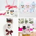 2 x 44pcs Snowman Face Stickers for Crafts Cute Christmas Ornaments Vinyl Snow Man Face Decals Xmas Winter Holiday Stickers for Window Glass Cups Balls Jars Wall Party Supplies Home Decoration(face44)