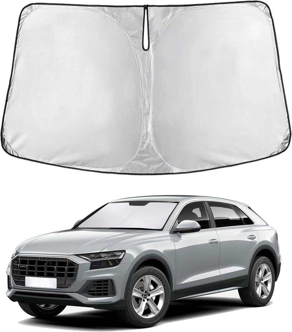 EcoNour Windshield Sunshade Compatible for Audi Q8 2019-2024 2025 2026, Sun Visor for Front Windshield & Window Sun Shade Cover, UV Heat Blocker & Protector, Car Accessories