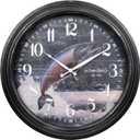 La Crosse Clock 433-3841S 15.75" Indoor/Outdoor River Run Salmon Quartz Wall Clock