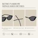 Retro Polarized Sunglasses for Womens Men - Trendy Sunnies UV Protection Lightweight Vintage Sun Glasses (00-1pack-black Frame Grey Lens)