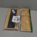 DETOR Couch Tray with Spacious 12.4" x 5.4" Storage Box, Natrual Bamboo Finish, Enhanced Non-Slip Felt Bottom, Sturdy Bamboo Slats, Fits Armrests 6" and Wider