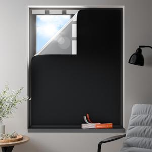 100% Blackout Curtains, Portable No Drill Window Shades, DIY Blackout Window Cover with Hook and Loop, for Bedroom, Baby Nursery, Travel, DormRoom, Apartment (68" x 60")