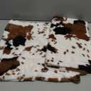 Throw Pillow Covers Soft Faux Fur Pillow Cover Animal Cow Hide Cowhide Print Decor Accent Cushion Covers Farm Pillowcases for Couch Sofa Bedroom Living Room, 18x18, Brown White