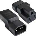 2 Pack IEC320 C14 Male to Nema 5-15R PDU USA UPS Extension Power Plug Adapter,IEC C14 Male Plug to Nema 5-15R US 3 Pin Female Power Adapter Connector