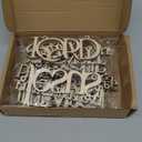 Soulchen 24 Pcs Names of Jesus Advent Christ Christmas Hanging Ornaments Bulk with Rope Wood Religious Ornaments with Savior Names for Christmas Tree Decoration