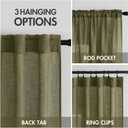 MIULEE Light Olive Green Linen Curtains 84 Inch Length 2 Panels for Bedroom Living Room, Soft Linen Textured Natural Window Drapes Semi Sheer Light Filtering Back Tab Rod Pocket Burlap Look Decor