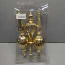 3 Pcs 16" Large Christmas Ball Ornaments, Giant Shatterproof Finial Drop Ornament Christmas Tree Topper Decorations Gold Christmas Huge Christmas Ornaments Hanging Ball for Holiday Christmas Decor