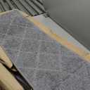 MBIGM Non-Slip Carpet Stair Tread Mat 20" x 32" Landing Rug - Matching Mat Soft Plush Comfort Non-Skid Safety Rug Slip Resistant - Light Gray