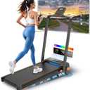 Walking Pad with 12% Incline/Adjustable Height Handle Bar, Upgraded 3.5HP Walking Pad with Handle Bar, 4 in 1 Foldable Treadmill with Incline, Electric Portable Treadmills for Home 350LBS, LED Display