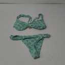 Women's 2 Piece Leopard Floral Bathing Suit Wireless Triangle Swimsuit High Waisted Bikini Sets Green Medium 