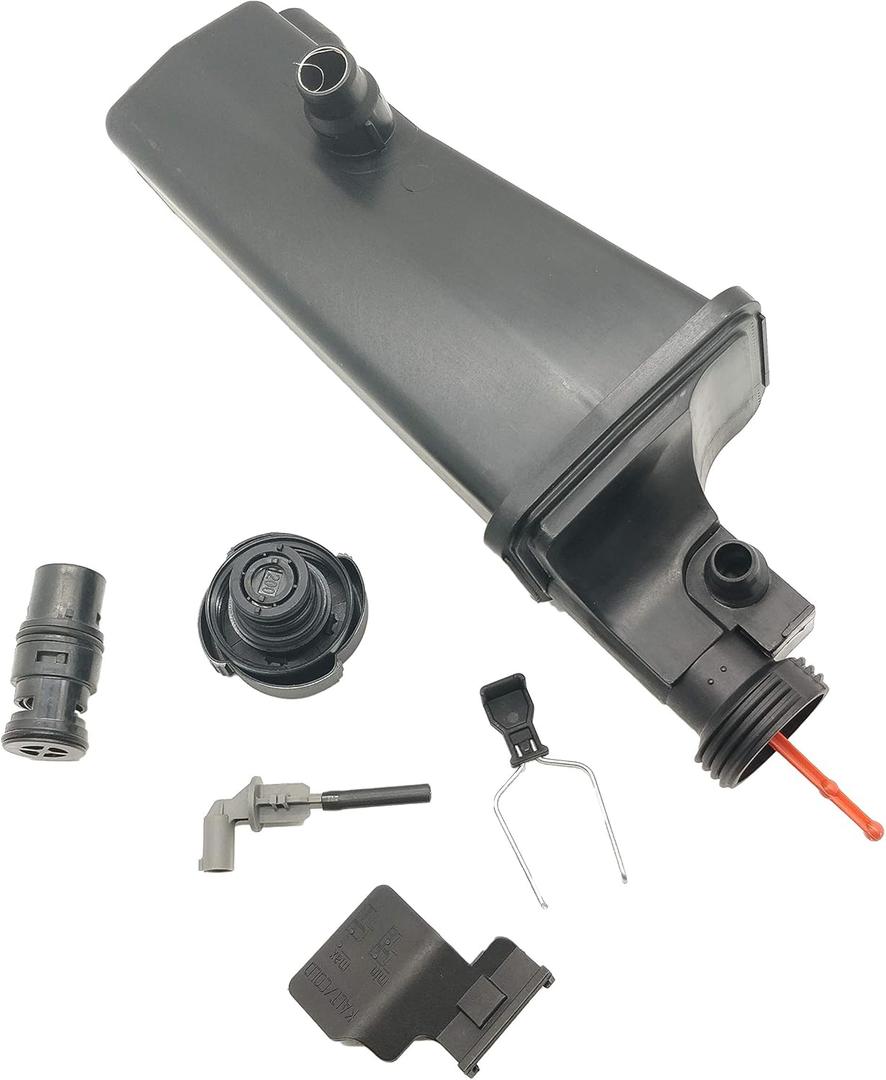 Engine Coolant Recovery Reservoir Expansion Coolant Tank + Cap with Sensor + Thermostat for 1999-2006 BMW E46 325Ci 330Ci 325i 325xi 330i 330xi X3 X5 17117573781 17111437362