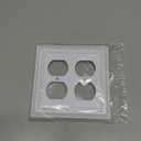 Pure White Decorative Outlet Covers Wall Plates, Bamboo Fiber Light Switch Covers, Natural Material Electric Receptacle Switch Plate Outlet Cover of various styles (2 Gang Duplex 2 Pack)