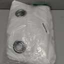 RYB HOME White Sheer Curtains Linen Texture Window Panels, Semi Sheer Light Filetring Rod Pocket & Back Tab Drapes for Bedroom, 52 x 84 inches, Pack of 2