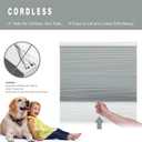 Changshade Cordless Cellular Shades, Blackout Room Darkening Black Out Honeycomb Blinds for Indoor Windows Bedroom, Pull Down Pleated Accordion Blind Easy Install, Shade Size 36" Wx64 H, Gray