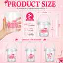 Ceenna 30 Sets 24oz Graduation Drink Buckets with Lids and Straws Class of 2026 Graduation Plastic Bucket Cups Congrats Grad Party Supplies for High School College Tailgate Party Summer Events (Pink)