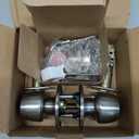 2 Sets All Keyed Same Entry Door Knob and Single Cylinder Deadbolt Combo Set, Round Ball Satin Nickel Exterior Door Knobs with Lock and Keys for Entrance and Front Door