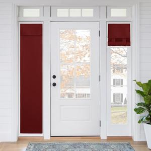RYB HOME 2 Panels Sidelight Door Curtains for Front, Privacy Door Window Curtains Thermal Insulate Covering for Patio/Glass/Front Sidelight, 12 inch x 69 inches, Red