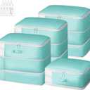 Comforter Storage Bag - Large Capacity Blanket Storage Bags 3-Layer Ultra Space Saving Self Compression Organizer, Washable Compression Bags for Storage Comforter Blanket, 4-Pack, Blue