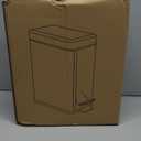Step Pedal Small Bathroom Trash Can With Lid,6 Liter / 1.6 Gallon Stainless Steel Bathroom Garbage Can,Mini Rectangle Trashcans for Bedroom,Toilet,Living Room and Office Covered Waste Basket,Silver