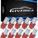 GIVEDOUA 3157 LED Car Bulb Super Bright 18-SMD 5050 Chips, 3056 3156 3156A 3057 4057 3157 4157 T25 LED Car Bulbs for Brake Lights, Backup Reverse Lights, Pack of 10 Pcs Red