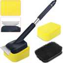 Grill Brush Bristle Free with 2 Replaceable Heads, Steam-Enhanced Scraper for Cast Iron & Stainless Steel Grates, Safe Non-Scratch Barbecue Cleaner for Outdoor Grills