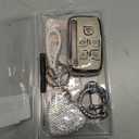 Key Fob Cover with Keychain Fit for Land Rover Car Key Holder Compatible with Range Rover Evoque Sport Velar Land Rover Discovery Jaguar F-Pace F-Type XE XEL XF XFL XJ, 5 Buttons (Silver)