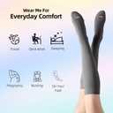 Seamless Moderate Compression Socks for Women & Men 15-20 mmHg - Knee High Support for Circulation, Fatigue Relief, Small-Medium