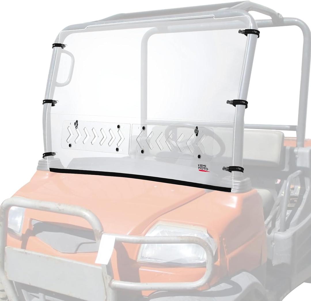 KEMIMOTO Front Windshield with Vent Compatible with Kubota RTV X900/ X1120 Full PC Windscreen Clear Windsow Resistant Not Compatible with the RTV 900/1140