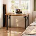 Need Small Folding Computer Desk, 35.8 Inch Writing Table, Rustic Brown