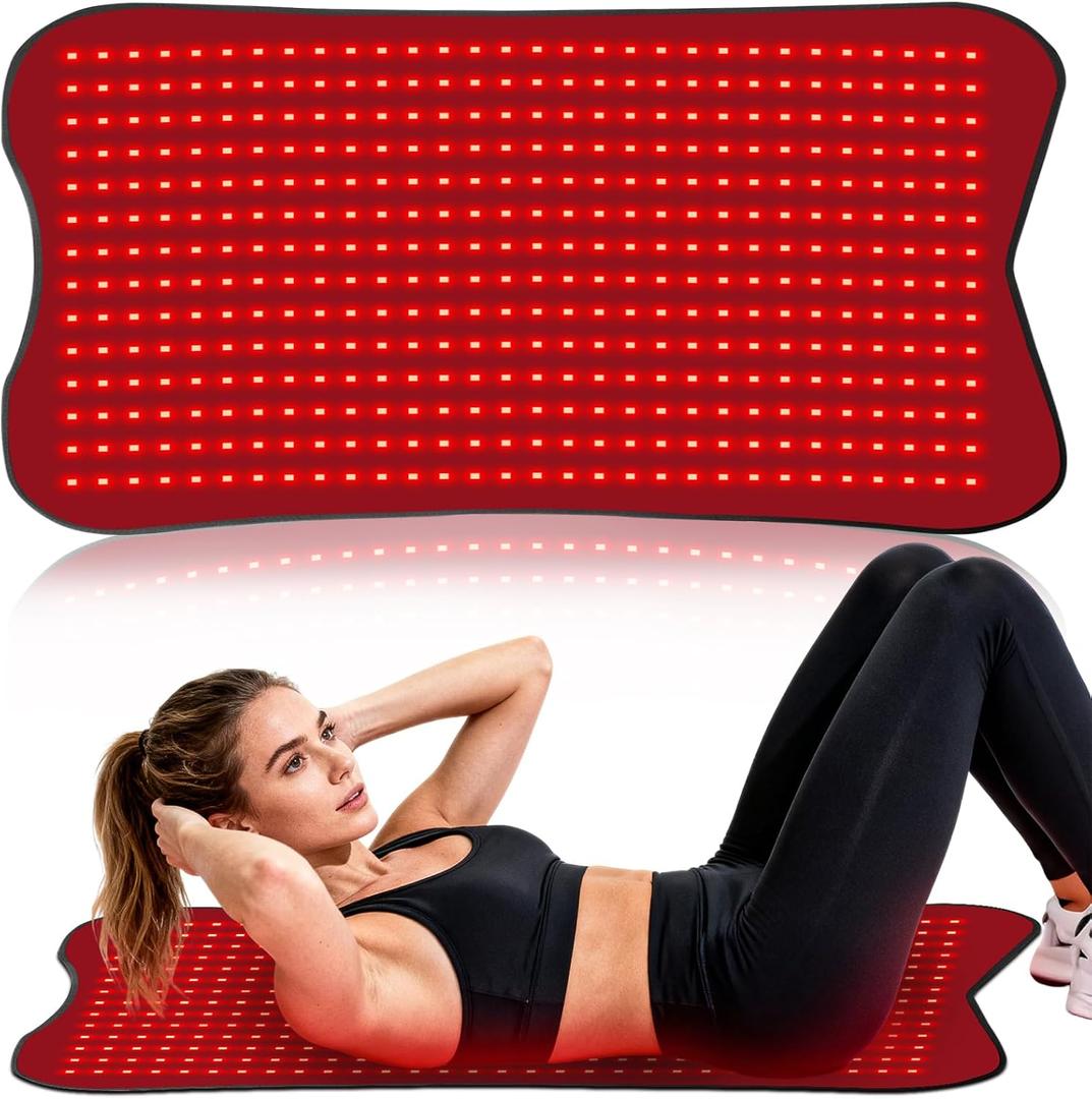 Red Light Therapy Mat for Body, Red Light Therapy Pad with Controller, 2 in 1 LEDs (660nm & 850nm), Adjustable Timer & Intensity