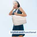 TOPDesign Puffer Tote Bag for Women, Lightweight Puffy Handbag with Compartments, Quilted Shoulder Bag for Work, Travel, Gym