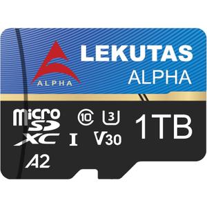 1T(999GB) Micro SD Card, microSDXC UHS-I Flash Memory Card TF Card, High Read Speed 120MB/s, C10, U3, A2, V30, for Full HD, 4K UHD Video Recording