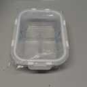 KOMUEE Glass Meal Prep Containers 3 Compartments, 5 Pack 36 oz, Glass Food Storage Containers with Lids, Airtight Lunch Bento Box, Portion Control, Freezer and Microwave Safe, White