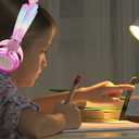 Kids Wireless Headphones for Girls Children Teens, LED Light Up Bluetooth Unicorn Headphones with Microphone for School/Xmas/Online Study/Unicorn Gifts (Pink Wireless)