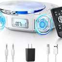 CD Player Portable, FELEMAN Upgraded Boombox CD Player & Bluetooth Speaker 2 in 1 Combo, Rechargeable Portable CD for Car/Home with Remote Control, FM Radio, Support AUX/USB, Headphone Jack (White)